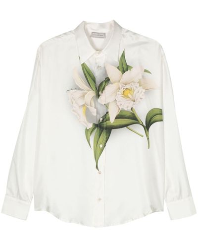 Pierre Louis Mascia Camisa Aloe con estampado floral - Blanco