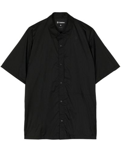 Goldwin Camisa con logo bordado y manga corta - Negro