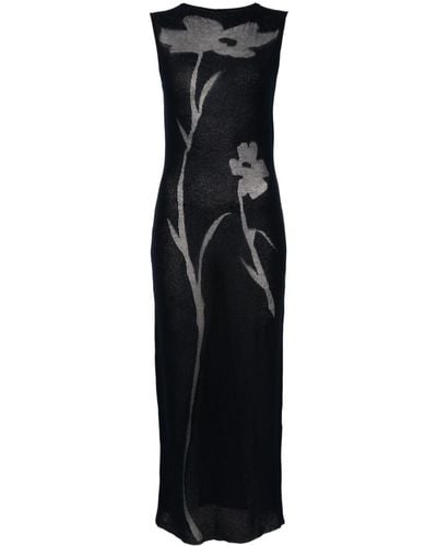 Paloma Wool Sabado Semi-sheer Flower Jacquard Dress - Black