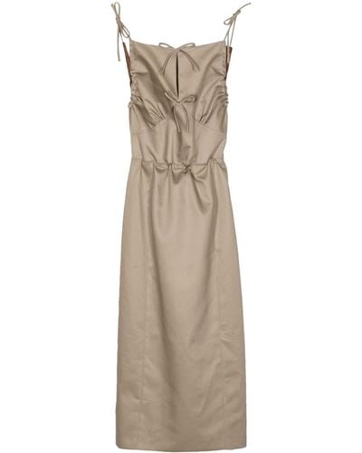 MERYLL ROGGE Paneled Cotton Midi Dress - Natural