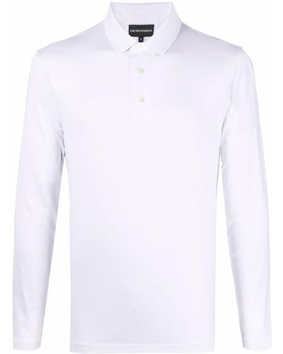 Emporio Armani ロングスリーブ ポロシャツ - ホワイト