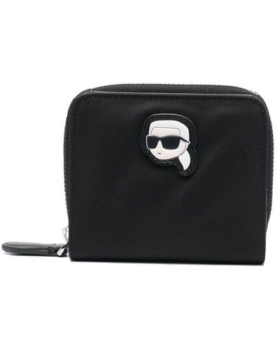 Karl Lagerfeld Ikonik 2.0 ファスナー財布 - ブラック