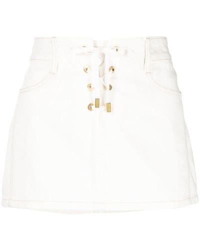 Dion Lee Laced Denim Miniskirt - White