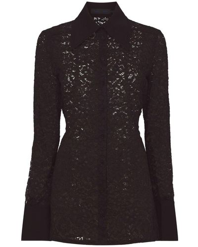 Proenza Schouler Floral Lace Shirt - Black