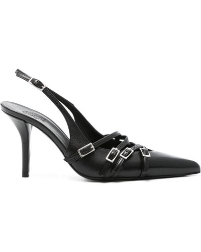Gia Borghini Calf Leather Phoebe Court Shoes - Black