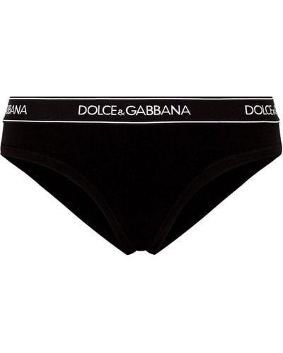 Dolce & Gabbana High-waisted Logo-waistband Briefs - Black