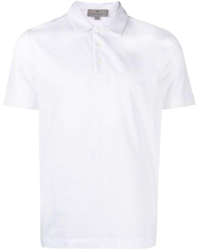 Canali Knitted Polo Shirt - White