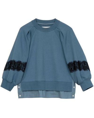 3.1 Phillip Lim Sweatshirt mit Spitze - Blau