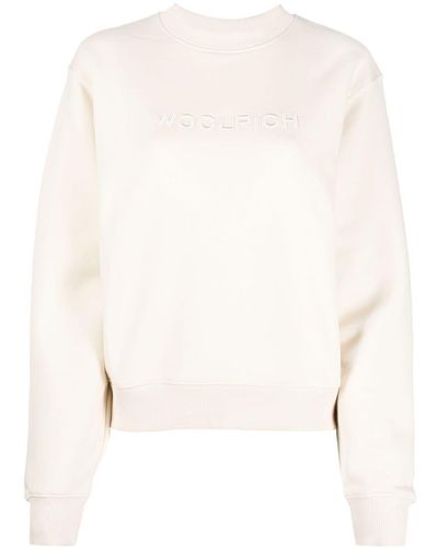 Woolrich Sweatshirt mit Logo-Stickerei - Weiß