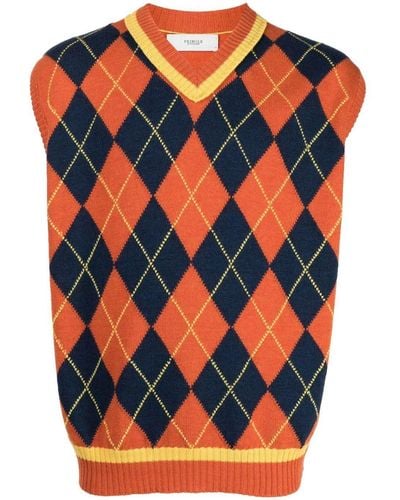 Pringle of Scotland Argyle Knit Sweater - Blue