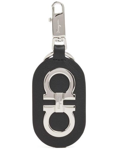 Ferragamo Schlüsselanhänger mit Logo-Schild - Schwarz