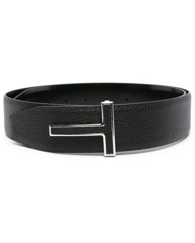 Tom Ford T-buckle Leather Belt - Black