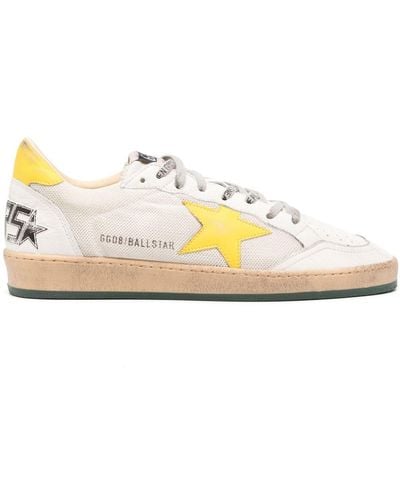 Golden Goose Ball Star Leather Sneakers - Natural