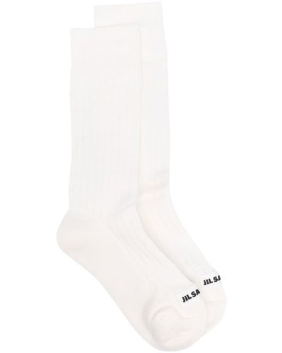 Jil Sander Logo-print Ribbed Socks - White
