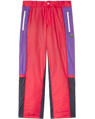 Palm Angels Pantaloni da sci con design color-block Thunderbolt - Rosso