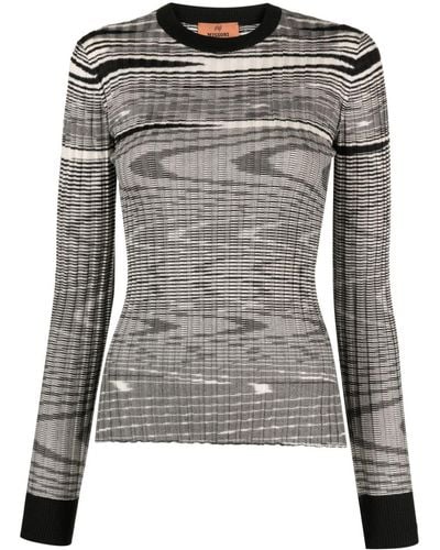 Missoni Jacquard Knitted Longsleeved Top - Gray