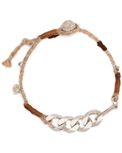 Nick Fouquet Chain-link detail beaded bracelet - Weiß