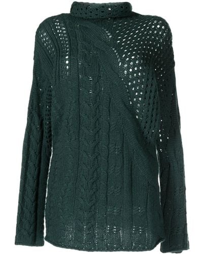 Agnona Cable-knit Cashmere Tunic - Green