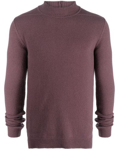 Rick Owens Mock-neck Knitted Jumper - Purple