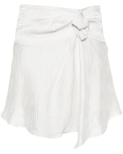 IRO Sadie Striped Satin Skirt - White