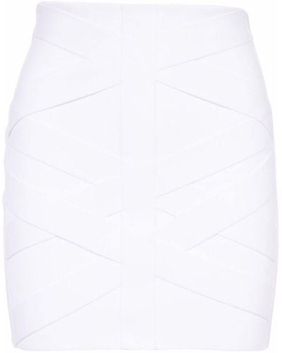 Balmain High-waisted Panelled Mini Skirt - White