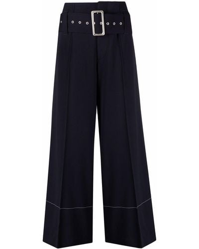 10 Corso Como High-waist Belted Wide-leg Trousers - Blue