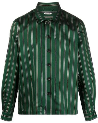 Bode Alumni Striped Shirt - Green