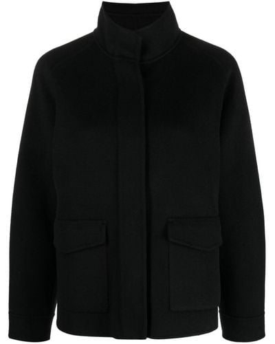 Arma Funnel-neck Long-sleeve Wool Jacket - Black