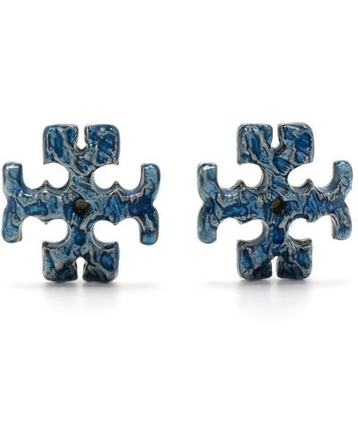Tory Burch Roxanne Painted Stud Earrings - Blue