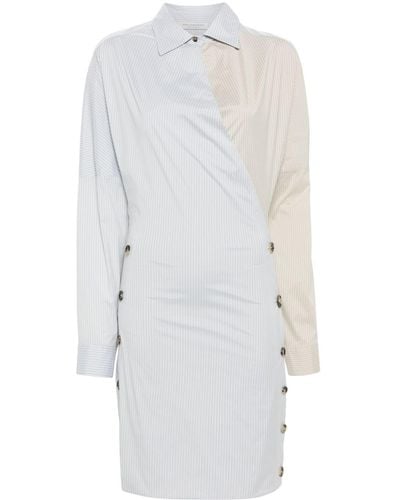 Philosophy Di Lorenzo Serafini Pinstriped Crepe Mini Dress - White