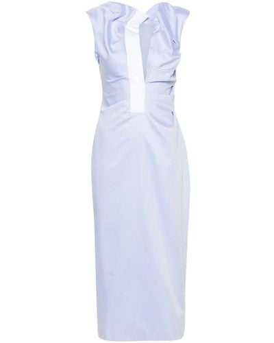 16Arlington Salmson Midi-jurk Met Ruches - Blauw