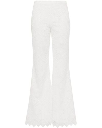 Giambattista Valli Crochet-knit Flared Trousers - White
