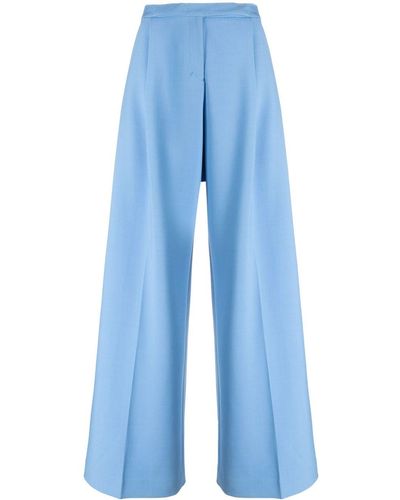 Dorothee Schumacher Pleat-detail Palazzo Trousers - Blue