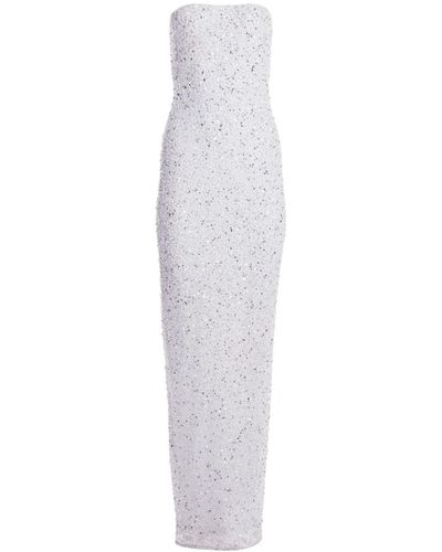 retroféte Riverly Sequin-embellished Strapless Gown - White