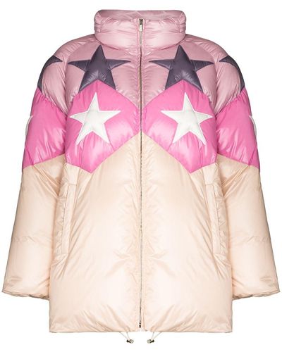 Miu Miu Star Motif Puffer Jacket - Pink