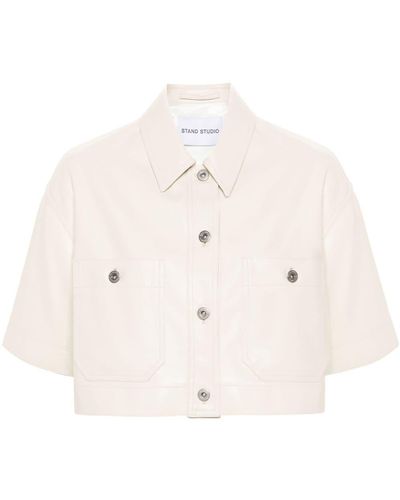 Stand Studio Calista Cropped Shirt - Natural