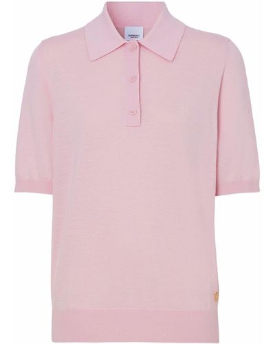 Burberry Poloshirt mit Logo-Stickerei - Pink