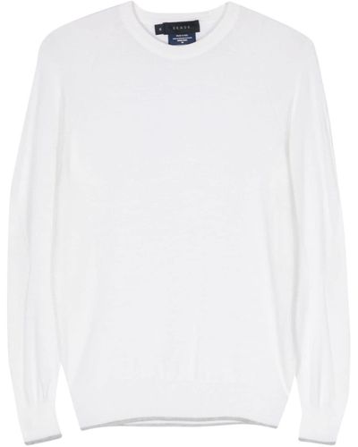 Sease Striped-edge Virgin Wool Sweater - White