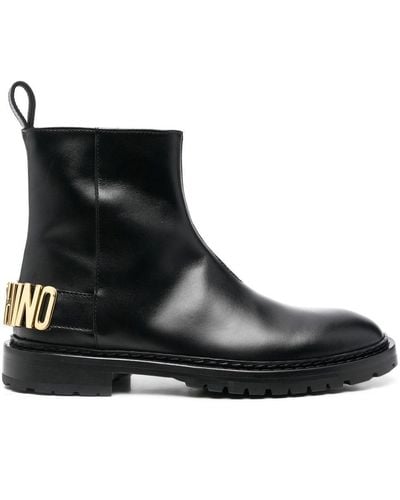 Moschino Logo-lettering Boots - Black