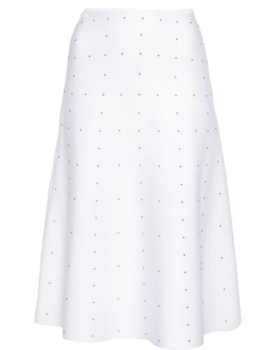 Fabiana Filippi Studded Knitted Midi Skirt - White