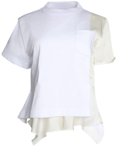Sacai Paneled Asymmetric T-shirt - White
