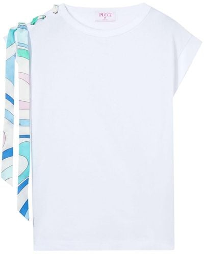 Emilio Pucci Marmo-Print Cotton T-Shirt - White