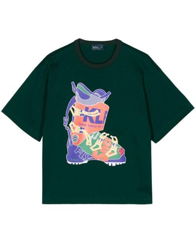 Kolor Graphic-print Cotton T-shirt - Green