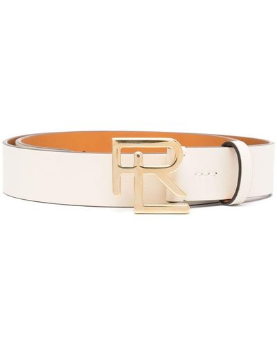Ralph Lauren Collection Logo-buckle Leather Belt - Natural