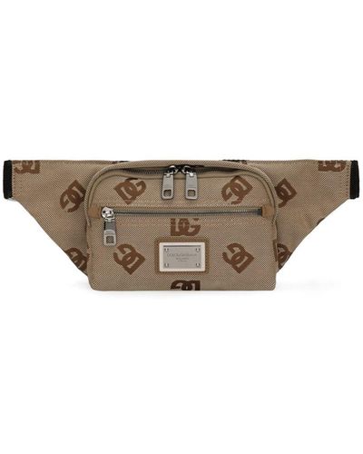 Dolce & Gabbana Monogram Jacquard Belt Bag - Natural