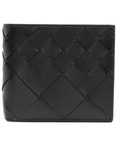 Bottega Veneta Intrecciato Bi-fold Leather Wallet - Black