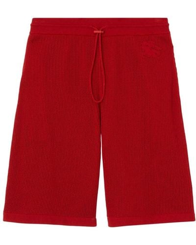Burberry Equestrian Knight Mesh Shorts - Red