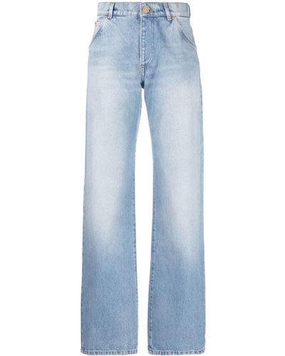 Balmain Jeans chiaro a gamba dritta in denim - Blu