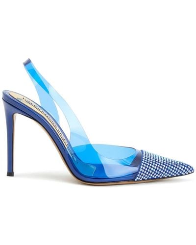 Alexandre Vauthier 105m Transparent Slingback Court Shoes - Blue