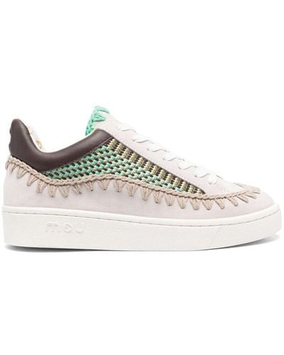 Mou Schuhe Stitch-embellished Sneakers - Natural